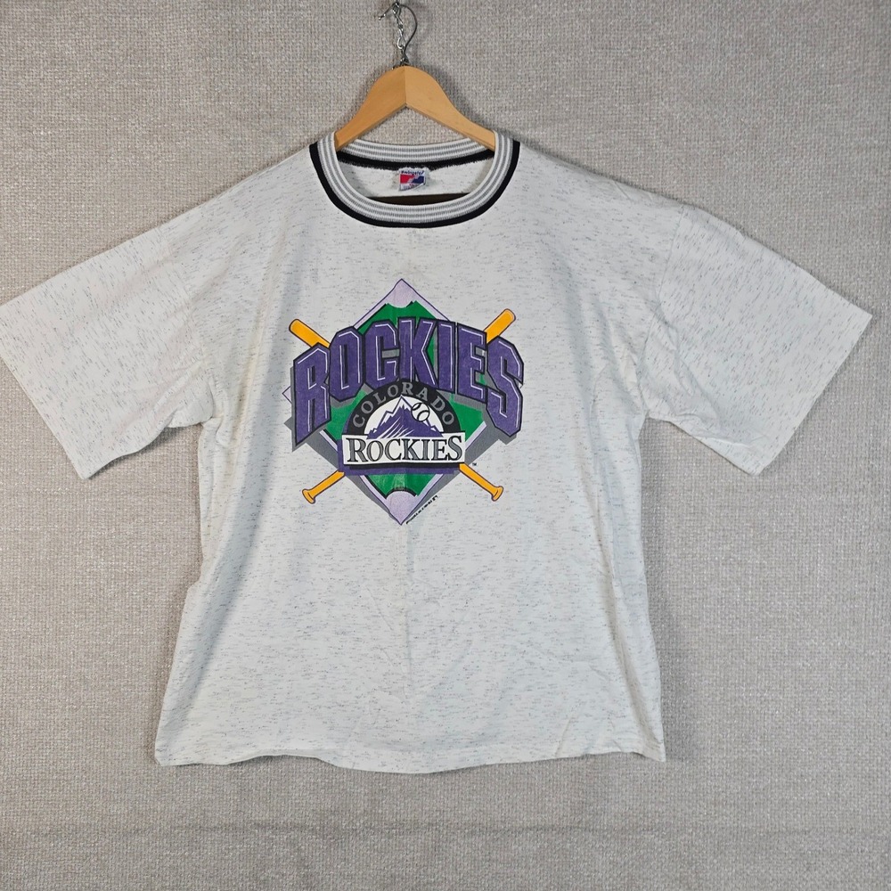 Vintage 1994 Colorado Rockies MLB Shirt XL Swingster Made in USA Brockworld 90s